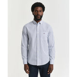 GANT Regular Fit Striped Classic Poplin Shirt In Clear Sky