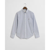 GANT Regular Fit Striped Classic Poplin Shirt In Clear Sky