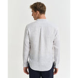 GANT Regular Fit Striped Linen Shirt In White