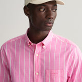 GANT Regular Fit Striped Oxford Shirt Perky Pink