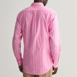 GANT Regular Fit Striped Oxford Shirt Perky Pink