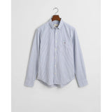GANT Regular Fit Striped Seersucker Shirt In Rich Blue