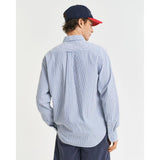 GANT Regular Fit Striped Seersucker Shirt In Rich Blue