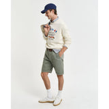 GANT Regular Fit Sunfaded Chino Shorts In Kalamata Green
