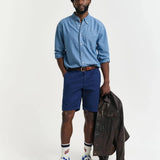 GANT Regular Fit Sunfaded Chino Shorts In Persian Blue