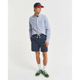 GANT Regular Fit Sunfaded Drawstring Shorts In Evening Blue