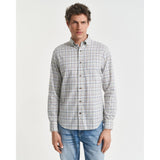 GANT Regular Fit Tattersall Checked Twill Shirt In Clear Sky