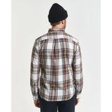 Gant Regular Fit Windblown Flannel Check Shirt In Cream
