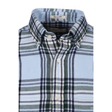 Gant Regular Fit Windblown Flannel Check Shirt In Fresh Blue
