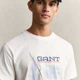 GANT Regular Graphic T-Shirt In Eggshell
