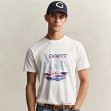 GANT Regular Graphic T-Shirt In Eggshell