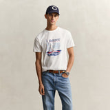 GANT Regular Graphic T-Shirt In Eggshell