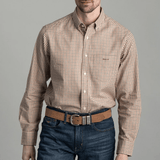 GANT Regular Jaspe Tattersall Plaid Shirt In Caramel Beige