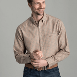 GANT Regular Jaspe Tattersall Plaid Shirt In Caramel Beige