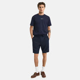 GANT Relaxed Fit Linen Drawstring Shorts In Evening Blue