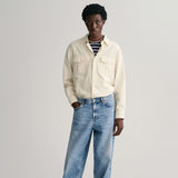 GANT Relaxed Fit Utility Shirt in Cream
