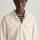 GANT Relaxed Fit Utility Shirt in Cream