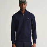 GANT Sacker Rib Half Zip Sweater In Evening Blue