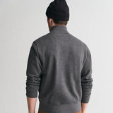GANT Sacker Rib Half-Zip Sweatshirt in Antracit Melange