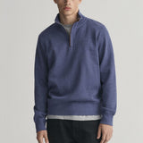 GANT Sacker Rib Half-Zip Sweatshirt In Jeansblue Melange