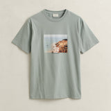 GANT Scenery Graphic T-Shirt In Ceramic Grey
