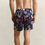 GANT Seaweed Print Swim Shorts In Classic Blue