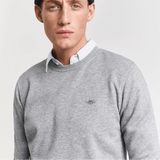 GANT Shield Crew Neck Sweatshirt in Grey Melange