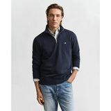 GANT Shield Half-Zip Sweatshirt In Evening Blue