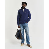 GANT Shield Half-Zip Sweatshirt In Persian Blue
