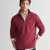 GANT Shield Half-Zip Sweatshirt in Wine Red