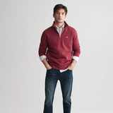 GANT Shield Half-Zip Sweatshirt in Wine Red