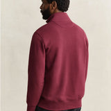 GANT Shield Half-Zip Sweatshirt Regular Fit In Deep Grape Wine