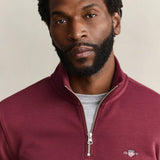 GANT Shield Half-Zip Sweatshirt Regular Fit In Deep Grape Wine