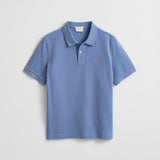 GANT Shield Pique Polo Shirt Regular Fit In Faded Denim