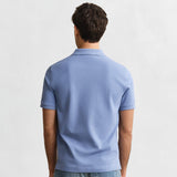 GANT Shield Pique Polo Shirt Regular Fit In Faded Denim