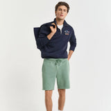GANT Shield Sweat Shorts in Kalamata Green