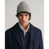 Gant Shield Wool Beanie In Grey Melange