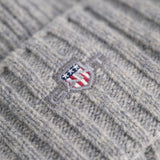 Gant Shield Wool Beanie In Grey Melange