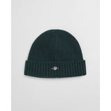 Gant Shield Wool Beanie In Tartan Green