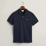 GANT Slim Fit Shield Piqué Polo Shirt in Rick Navy