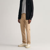 Gant Slim Fit Twill Chinos in Dark Khaki