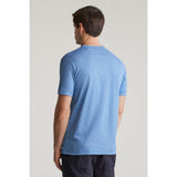 GANT Small Stripe T-shirt In Lapis Blue
