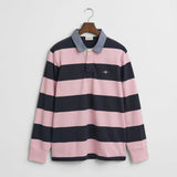 GANT Striped Chambray Heavy Rugger in California Pink