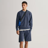 GANT Sunfaded Crew Neck Sweatshirt in Evening Blue