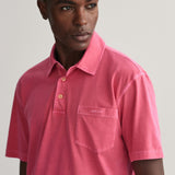 GANT Sunfaded Jersey Polo Shirt in Magenta Pink