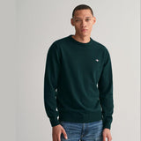 GANT Superfine Lambswool Crew-neck Sweater In Tartan Green