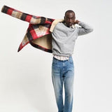 GANT Superfine Lambswool Half Zip Cardigan in Grey Melange