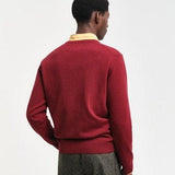 GANT Superfine Lambswool V-Neck Sweater in Plumped Red