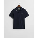 GANT Tipped Piqué Polo Shirt In Evening Blue