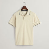 GANT Tipped Piqué Polo Shirt in Silky Beige